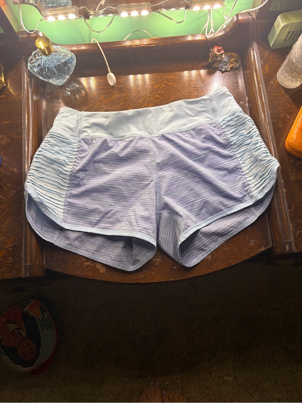 lululemon athletica Light Purple Striped Athletic Shorts